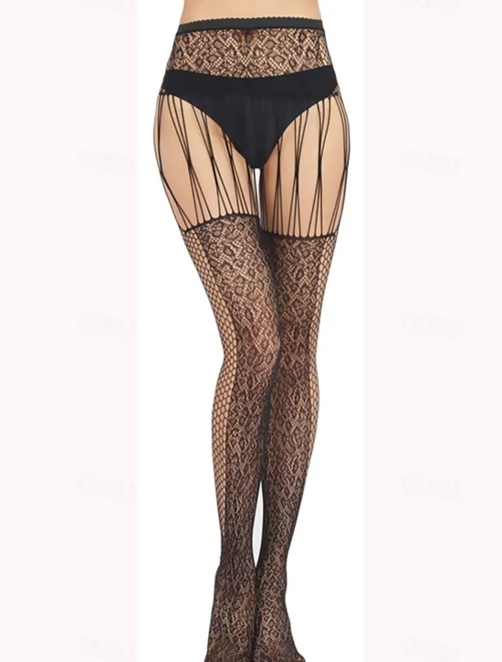 Clearance Women All Seasons Tights Casual Cosplay No Waist Stretchy Floral Style Jacquard Cosplay Lolita Sweet Quinceañera & Sweet Sixteen Club One-Size Women Tights