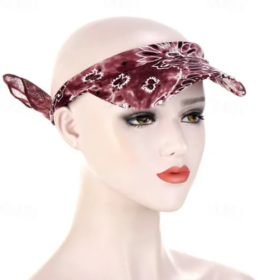 New Women Bandana Scarf Cap Sunscreen Hedging Cap Printed Brim Baseball Cap Colorful Sunshade Hooded Scarf Headpiece Headscarf Baseball Hat Women Hats