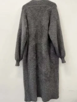 Online Women's Cardigan Open Fuzzy Front Knit Knitted Fall Winter Work Elegant Fashion Daily Long Sleeve Solid Color White Khaki Women Cardigans & Outerwears