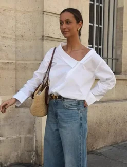 Best Women's 100% Cotton Shirt Plain Elegant Vintage Daily Long Sleeve Asymmetrical Regular Tops Work Daily Holiday Asymmetric Spring Fall Women Blouses & Shirts