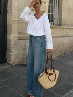 Best Women's 100% Cotton Shirt Plain Elegant Vintage Daily Long Sleeve Asymmetrical Regular Tops Work Daily Holiday Asymmetric Spring Fall Women Blouses & Shirts