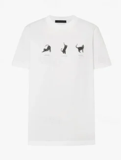 Women's 100% Cotton T Shirt Animal Cat Letter Stylish Basic Modern Short Sleeve Crew Neck Regular Tops Daily Sports Going out Print Spring, Fall, Winter, Summer Women Women's Tops