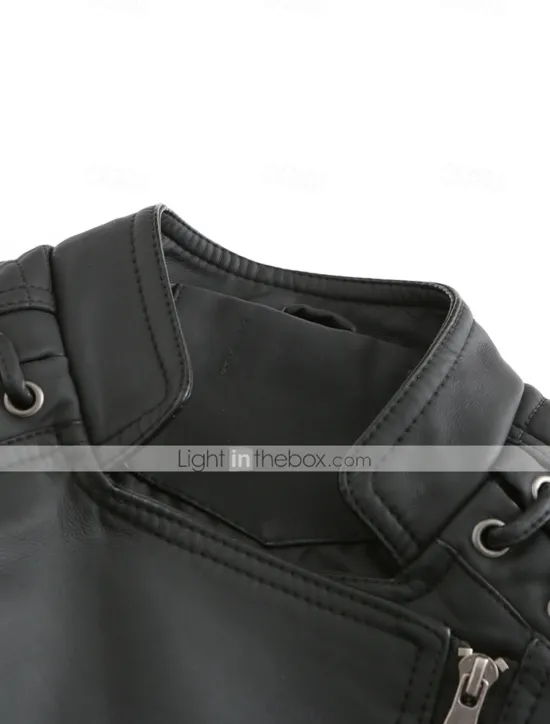 Discount Women's Faux Leather Jacket Moto Biker Jacket Fall Waterproof Windproof Coat Winter Zipper Lapel Modern Outerwear Long Sleeve Causal Vacation Women Jackets