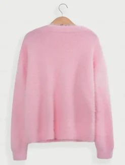 Hot Women's Oversized Cardigan Fuzzy V Neck Knit Fall Winter Work Weekend Elegant Fashion Streetwear Long Sleeve Solid Color Pink Light Grey Women Cardigans & Outerwears