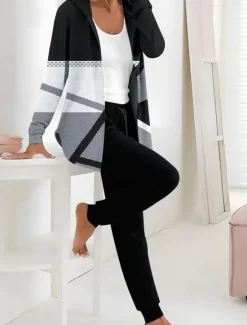 Women's 2 Pieces Hoodie Tracksuits Pants Sets Active Daily Pants Trousers Long Sleeve Hooded Floral Drawstring Print Outdoor Casual Black Pink Red Fall & Winter Regular Fit Women Two Piece Sets