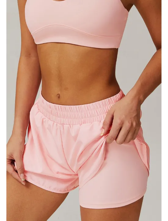 Outlet Women's Shorts Slacks Streetwear Casual Short Natural Plain Elastic Waist Comfy Breathable Outdoor Daily Wear Going out Black White Pink Dark Purple Summer Regular Fit Women Shorts