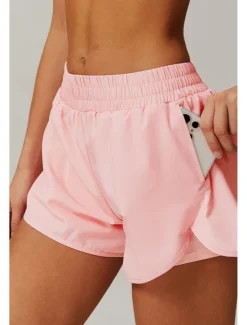 Outlet Women's Shorts Slacks Streetwear Casual Short Natural Plain Elastic Waist Comfy Breathable Outdoor Daily Wear Going out Black White Pink Dark Purple Summer Regular Fit Women Shorts