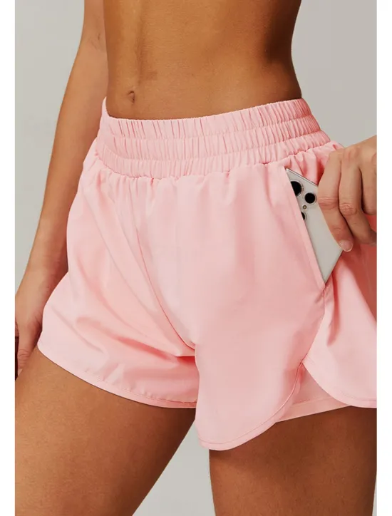 Outlet Women's Shorts Slacks Streetwear Casual Short Natural Plain Elastic Waist Comfy Breathable Outdoor Daily Wear Going out Black White Pink Dark Purple Summer Regular Fit Women Shorts
