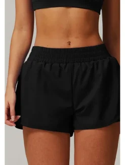 Outlet Women's Shorts Slacks Streetwear Casual Short Natural Plain Elastic Waist Comfy Breathable Outdoor Daily Wear Going out Black White Pink Dark Purple Summer Regular Fit Women Shorts