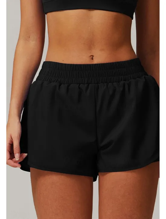 Outlet Women's Shorts Slacks Streetwear Casual Short Natural Plain Elastic Waist Comfy Breathable Outdoor Daily Wear Going out Black White Pink Dark Purple Summer Regular Fit Women Shorts