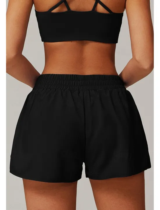 Outlet Women's Shorts Slacks Streetwear Casual Short Natural Plain Elastic Waist Comfy Breathable Outdoor Daily Wear Going out Black White Pink Dark Purple Summer Regular Fit Women Shorts