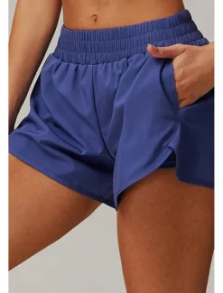 Outlet Women's Shorts Slacks Streetwear Casual Short Natural Plain Elastic Waist Comfy Breathable Outdoor Daily Wear Going out Black White Pink Dark Purple Summer Regular Fit Women Shorts