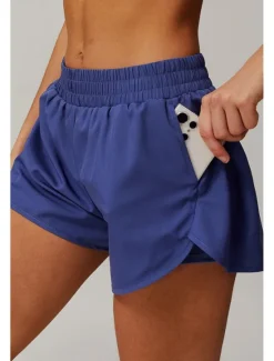 Outlet Women's Shorts Slacks Streetwear Casual Short Natural Plain Elastic Waist Comfy Breathable Outdoor Daily Wear Going out Black White Pink Dark Purple Summer Regular Fit Women Shorts