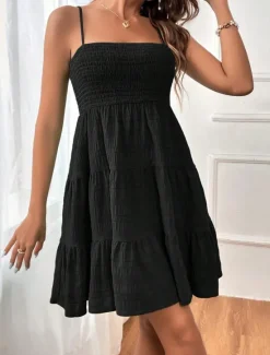 Outlet Women's A Line Dress Midi Dress Patchwork Date Vacation Streetwear Spaghetti Strap Sleeveless Light Pink Black Light Green Color Women Sundresses