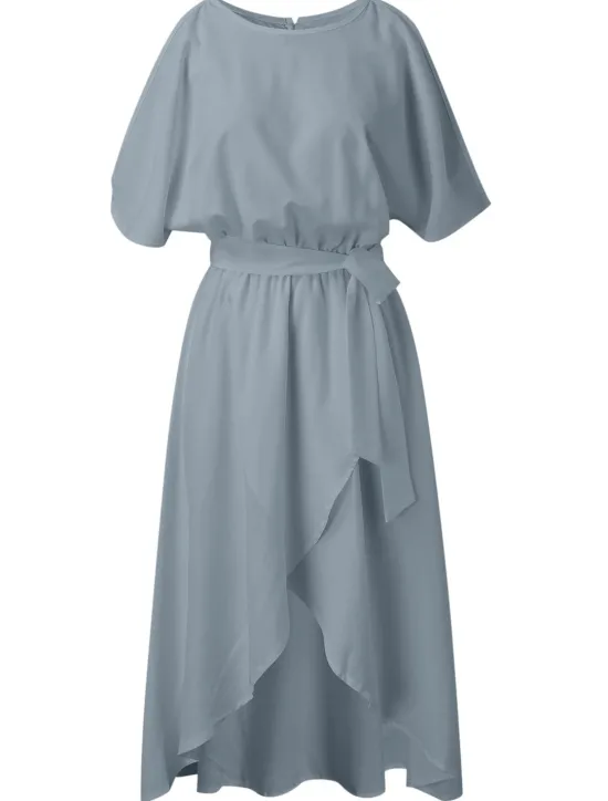 Online Women's A Line Dress Midi Dress White Dress Split Spring Summer cold shoulder Personalized Stylish Elegant Loose Women White Dresses