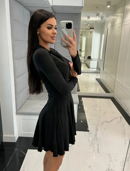 Best Women's A Line Dress Mini Dress Ruffle Date Vacation Elegant Lapel Long Sleeve Black Coffee Gray Color Women Casual Dress