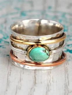 New Women's Active Outdoor Color Block Ring Women Trendy Jewelry