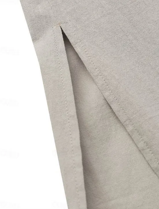 Outlet Women's ArmyGreen Black Wine Summer Spring Maxi long Dress Linen-Inspired Dresses Casual Dress Daily Basic Casual Home Daily Beach Loose Fit Plain Crew Neck Women Dresses