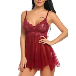 Women's Babydoll & Slips Sexy Lingerie Chemises & Negligees Floral Jacquard POLY Mesh Lace Belt Included Spring & Summer Fall & Winter Black Purple / Spandex / Bow Home Outfits Women Lingerie