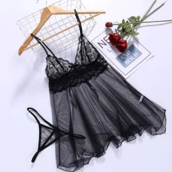 Women's Babydoll & Slips Sexy Lingerie Chemises & Negligees Floral Jacquard POLY Mesh Lace Belt Included Spring & Summer Fall & Winter Black Purple / Spandex / Bow Home Outfits Women Lingerie
