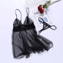 Women's Babydoll & Slips Sexy Lingerie Chemises & Negligees Floral Jacquard POLY Mesh Lace Belt Included Spring & Summer Fall & Winter Black Purple / Spandex / Bow Home Outfits Women Lingerie