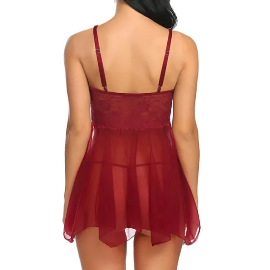 Women's Babydoll & Slips Sexy Lingerie Chemises & Negligees Floral Jacquard POLY Mesh Lace Belt Included Spring & Summer Fall & Winter Black Purple / Spandex / Bow Home Outfits Women Lingerie