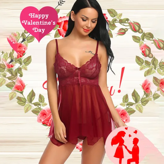 Women's Babydoll & Slips Sexy Lingerie Chemises & Negligees Floral Jacquard POLY Mesh Lace Belt Included Spring & Summer Fall & Winter Black Purple / Spandex / Bow Home Outfits Women Lingerie