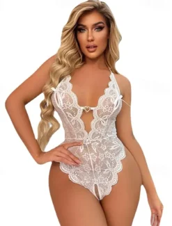 Best Women's Backless Sexy Erotic Sexy Lingerie Nightwear - POLY Color Block Solid Colored Sexy Lingerie Set Home Outfits Women Lingerie