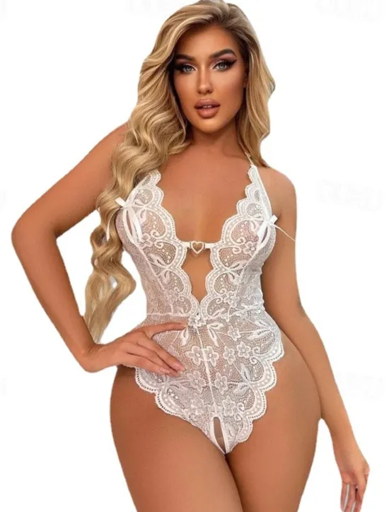 Best Women's Backless Sexy Erotic Sexy Lingerie Nightwear - POLY Color Block Solid Colored Sexy Lingerie Set Home Outfits Women Lingerie