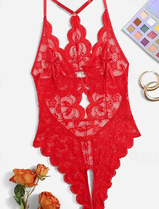 Best Women's Backless Sexy Erotic Sexy Lingerie Nightwear - POLY Color Block Solid Colored Sexy Lingerie Set Home Outfits Women Lingerie