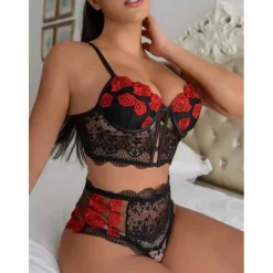 Outlet Women's Backless Sexy Erotic Sexy Lingerie Sexy Bodies Nightwear - Spandex Color Block Sexy Lingerie Set Home Outfits Women Lingerie
