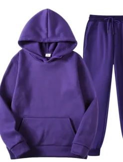 Clearance Women's Basic Hoodie Tracksuit Pants Sets Sweatpants Joggers Long Sleeve Hooded Solid Color Drawstring Valentine's Day Sports Outdoor Casual Black Yellow Pink Fall & Winter Regular Fit Women Two Piece Sets