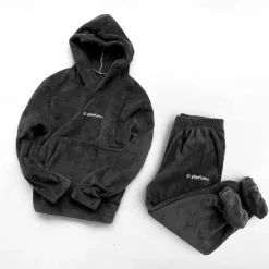 New Women's Basic Tracksuit Pants Sets Sweatshirt Pajamas Long Sleeve Hooded Solid Color Valentine's Day Casual Daily Black Blue Camel Fall & Winter Regular Fit Women Two Piece Sets