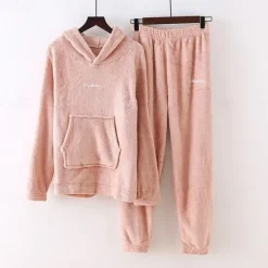 New Women's Basic Tracksuit Pants Sets Sweatshirt Pajamas Long Sleeve Hooded Solid Color Valentine's Day Casual Daily Black Blue Camel Fall & Winter Regular Fit Women Two Piece Sets
