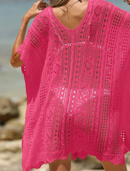 Women's Beach Dresses Cut Out Crochet Beach Wear Holiday Sleeveless Black White Blue Color Women Cover Up