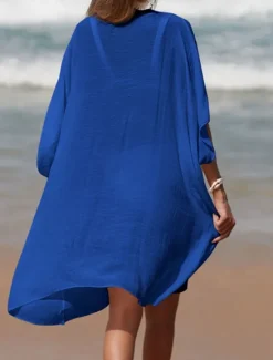 Clearance Women's Beach Dresses Cut Out Beach Wear Holiday Sleeveless Black White Blue Color Women Cover Up