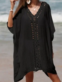 Clearance Women's Beach Dresses Cut Out Beach Wear Holiday Sleeveless Black White Blue Color Women Cover Up