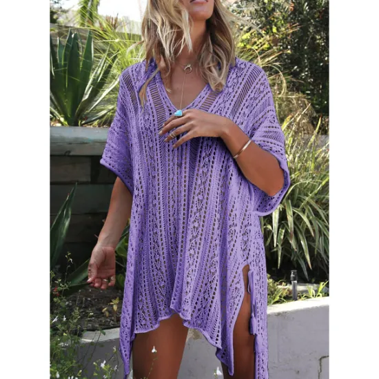 Women's Beach Dresses Oversized Crochet Party Vacation Casual Short Sleeves Lake blue Black White Color Women Cover Up|White Dresses