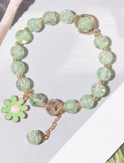 Women's Bead Bracelet Classic Flower Fashion Cute Personalized Elegant Alloy Bracelet Jewelry White / Yellow / Pink For Party Evening Sport Holiday Date Festival Women Trendy Jewelry