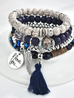 Best Women's Bead Bracelet Fancy Fashion Animal Luxury Alloy Bracelet Jewelry Black / White / Red For Party Evening Gift Birthday Women Trendy Jewelry