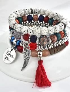 Best Women's Bead Bracelet Fancy Fashion Animal Luxury Alloy Bracelet Jewelry Black / White / Red For Party Evening Gift Birthday Women Trendy Jewelry