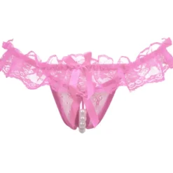 Women's Beaded Mesh Hole Sexy Jacquard G-strings & Thongs Panties Micro-elastic Mid Waist Super Sexy Lace Red Floral / Home / Apparel & Accessories Home Outfits Women Lingerie