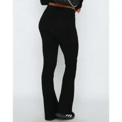 Hot Women's Bell Bottom Pants Trousers Active Fashion Streetwear Full Length Low Waist Plain Breathability Soft Comfortable Micro-elastic Outdoor Street Daily Light Gray Dark-Gray Dark Pink Black Fall Women Leggings