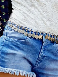 Clearance Women's Belt Alloy Silver Gold Chain Street Dailywear Date Round Dots Women Belt