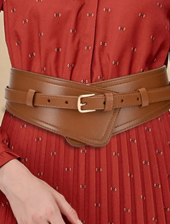 Sale Women's Belt Faux Leather White Black Camel Khaki Orange Wide Belt Outdoor Street Dailywear Holiday Pure Color / Spring / Summer / Fall / Winter Women Belt