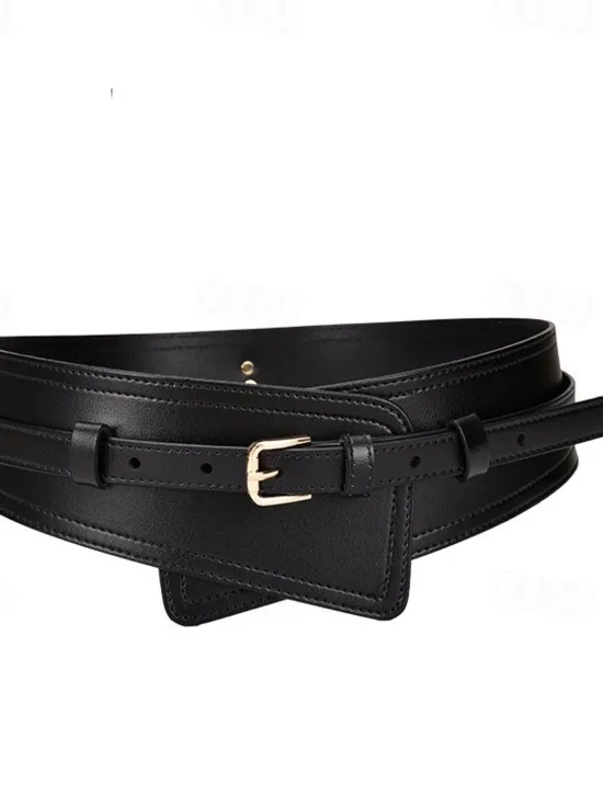 Sale Women's Belt Faux Leather White Black Camel Khaki Orange Wide Belt Outdoor Street Dailywear Holiday Pure Color / Spring / Summer / Fall / Winter Women Belt