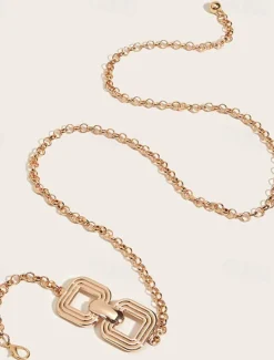 New Women's Belt Metal Alloy Champagne Gold Chain Outdoor Dailywear Daily Holiday Pure Color / Spring / Summer / Fall / Winter Women Belt
