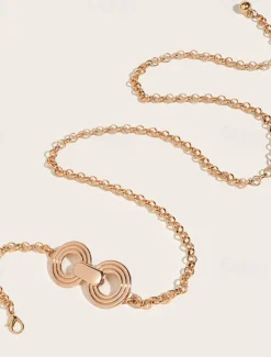 New Women's Belt Metal Alloy Champagne Gold Chain Outdoor Dailywear Daily Holiday Pure Color / Spring / Summer / Fall / Winter Women Belt