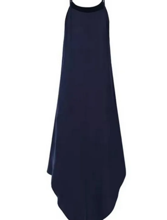 Online Women's Black Blue Orange Summer Spring Long Dress Maxi Dress Linen-Inspired Dresses Strap Dress Hot Holiday Casual vacation dresses Regular Fit Pure Color Crew Neck Women Dresses