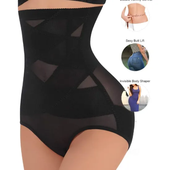Best Women's Black color Mesh High Waisted Hip Lift Up Going out Classic Skinny S Home Outfits Women Shapewear